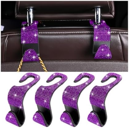 Zpana 4PCS Bling Car Seat Headrest Hooks, Vehicle Back Seat Purse Handbag by Zpana