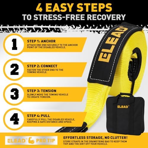 3" x 30Ft Recovery Tow Strap Heavy Duty - Image 3