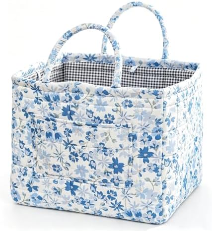 Storage Basket Boho Fabric Large Collapsible Floral Laundry Nursery Hamper by Ankick