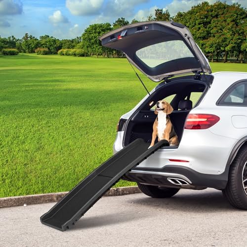 LEMY 61 Inch Folding Dog Ramp for Cars, Non-Slip Dog Pet Stairs, Step Ladder - Image 2