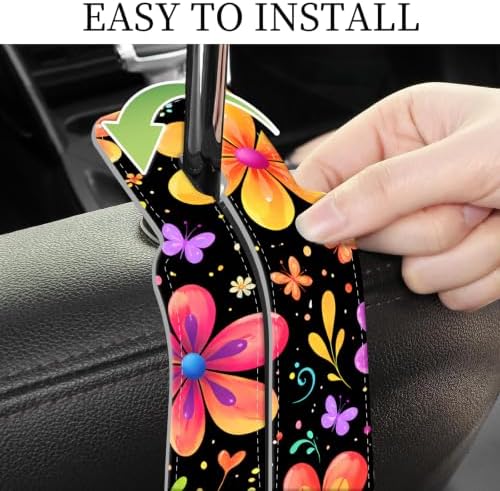 PU Leather Car Seat Hook, Storage Headrest Hanger, Cute Car Backseat Organizer - Image 5