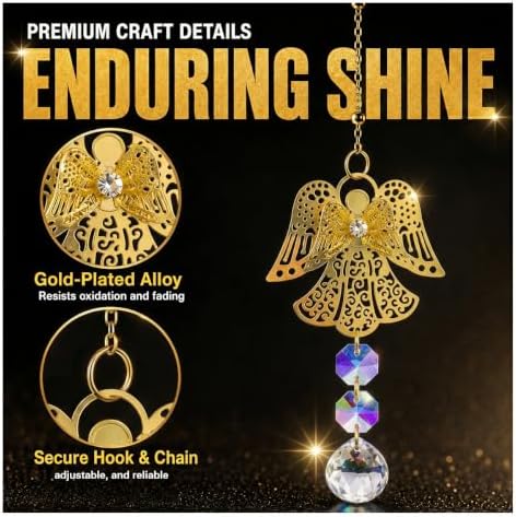 Bling Crystal Suncatchers Angel Car Rear View Mirror Charm, Rhinestones - Image 5