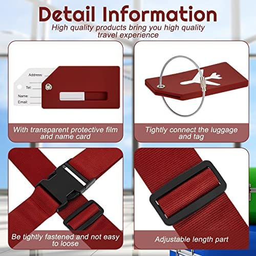 Weewooday 8 Pcs Luggage Straps Suitcase Tags Set - Image 3