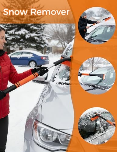 34" Extendable Ice Scrapers for Car Windshield 2-in-1 Snow Brush for Car Snow - Image 7