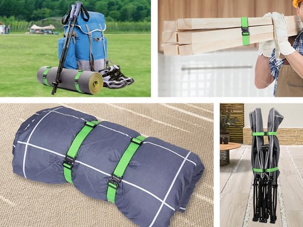 Utility Straps with Metal Quick Release Buckle, Adjustable Nylon Belt Backpack - Image 2
