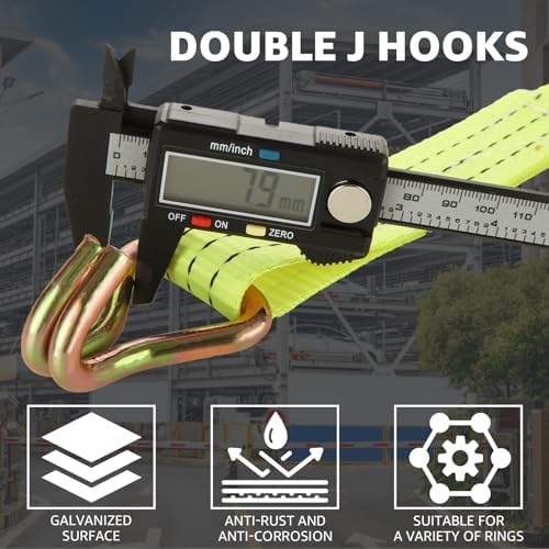 4 Pack 1.5 Inch x 20 ft Ratchet Straps - Image 3