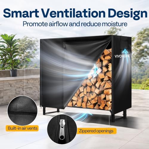 VIVOHOME 4ft Waterproof Outdoor Firewood Log Rack Cover - Image 5