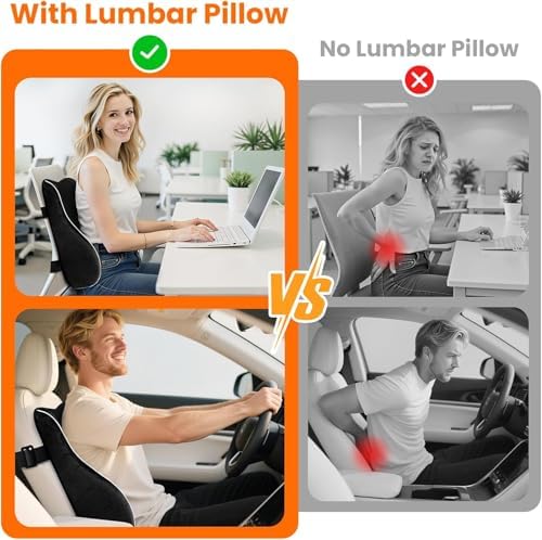 CloudBliss XL Lumbar Support Pillow, Memory Foam - Image 3
