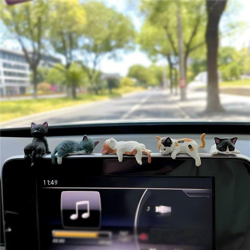 10 Pcs Cute Cat Car Accessories Funny Resin Cat Figurines - Image 2