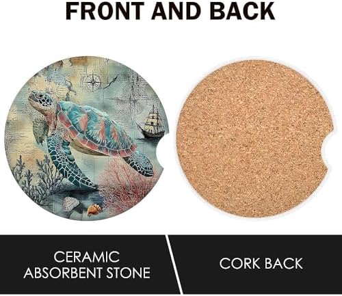 Sea Turtle Car Coasters Set of 2 - Image 3