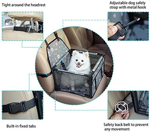 GENORTH Dog Car Seats for Small and Medium Dogs, Portable Puppy/Pet Car Booster - Image 6