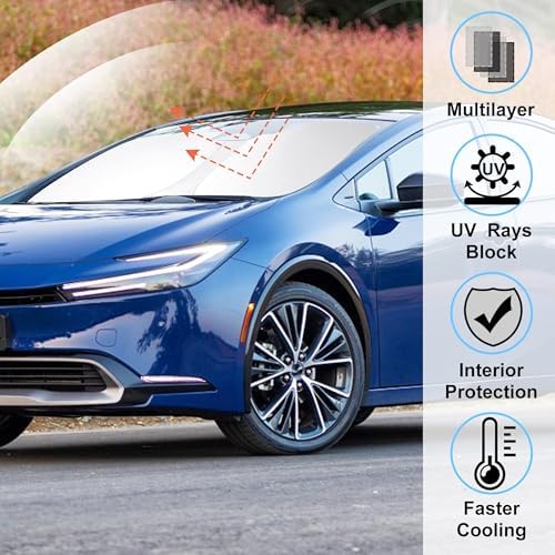 Windshield Sun Shade Sunshade for 2023-2025 2026 Toyota Prius - Image 2