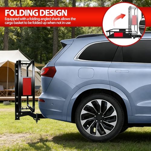 Folding Hitch Cargo Carrier Basket 60" X 20" X 6"+ Waterproof Bag - Image 3