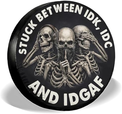 GENANY Skull Scary Art Halloween PVC Leather Spare Tire Cover Size 16 by GENANY