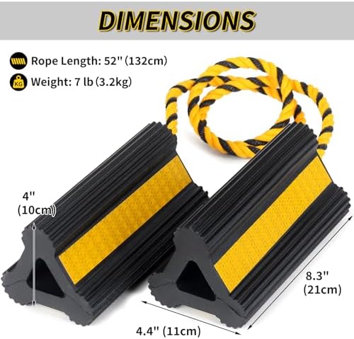 OULEME Heavy Duty Rubber Wheel Chocks - Image 2