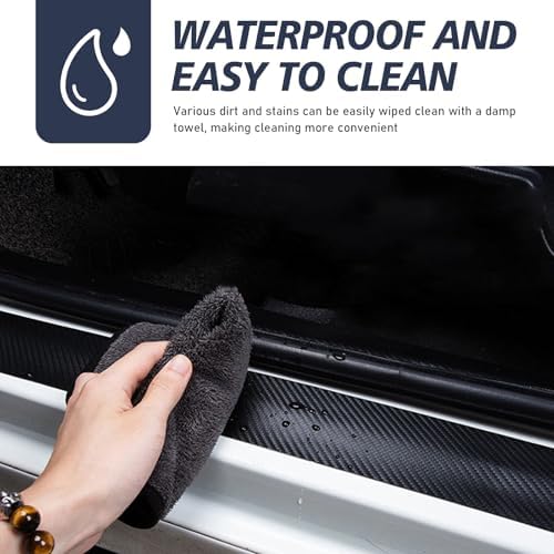 Car Door Sill Protector, 4D Carbon Fiber Flexible Flame Retardant PVC Rubber - Image 7