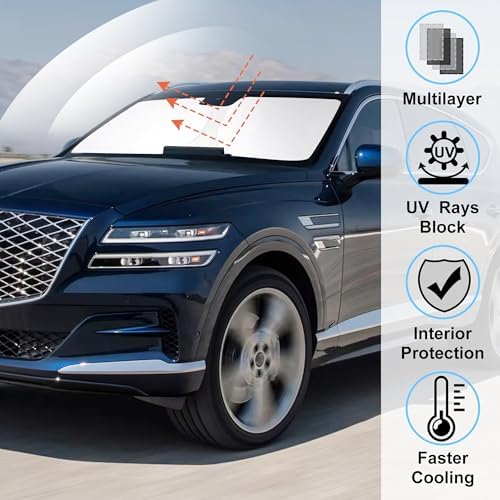 Windshield Sun Shade for 2021-2026 Genesis GV80 Accessories - Image 2