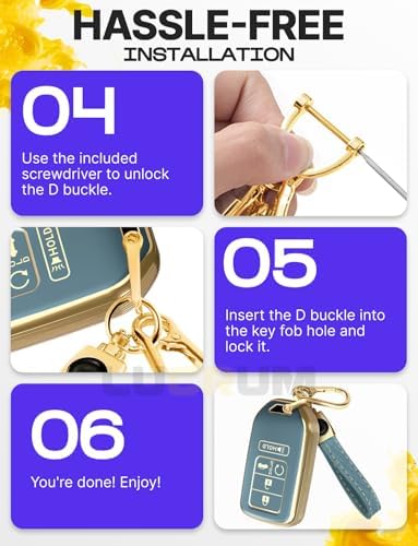 Lucrum Compatible with Honda Key Fob Cover & Keychain - Image 7