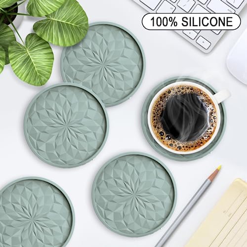 ME.FAN Silicone Coasters with Holder, Drinking Coasters - Image 2