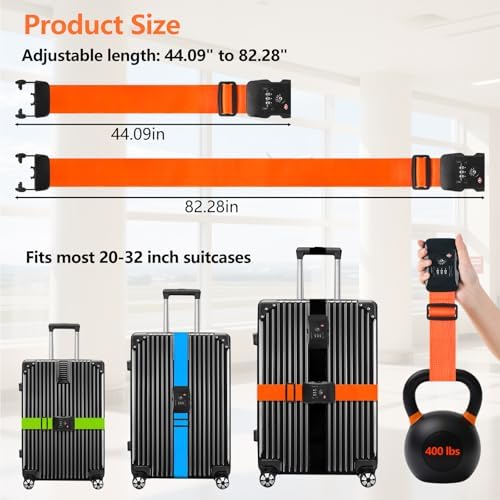 BILIONE Luggage Straps for Suitcases TSA Approved, Travel Belt - Image 5