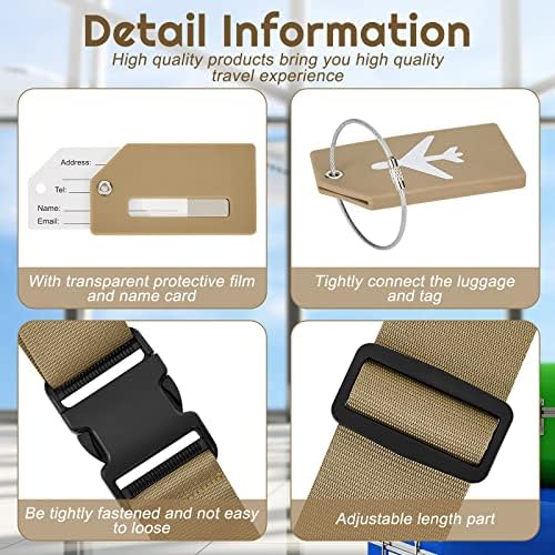 Weewooday 8 Pcs Luggage Straps Suitcase Tags Set - Image 3