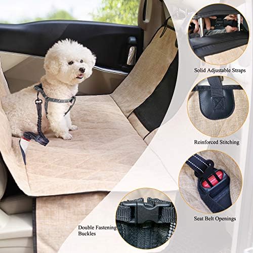 VIVAGLORY Dog Seat Cover Dog Hammock, Heather Khaki - Image 3