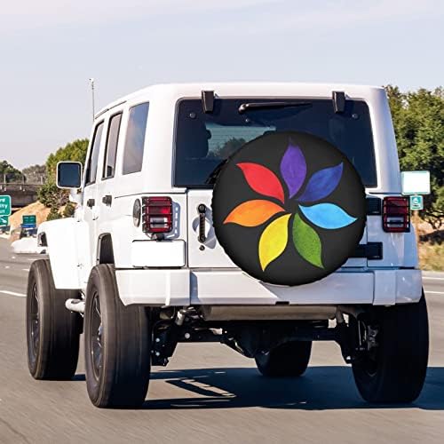 Color Chakra Mandala Spare Tire Cover Wheel Tire Cover Fit Trailer, SUV and - Image 3