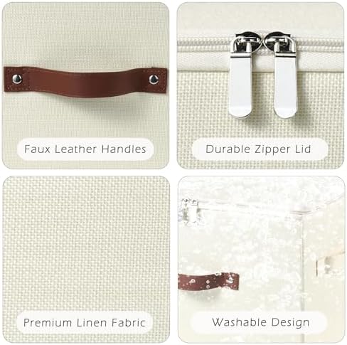 Storage Bins with Zipper Lids Decorative Lidded Baskets Boxes - Image 2