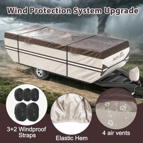 Pop Up Camper Cover, 9 Layers Waterproof 12-14ft RV Cover - Image 4