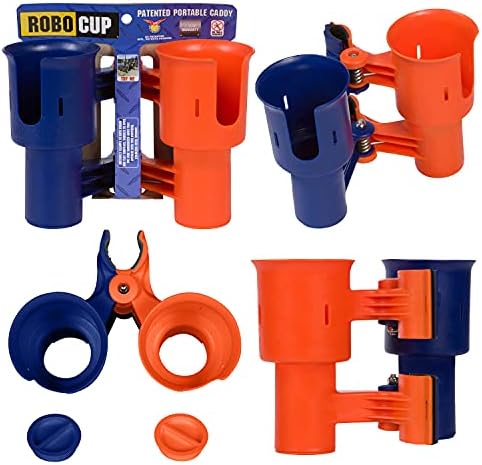 ROBOCUP, Patented Clamp On Boat Cup Holder |Multifunction Dual Drink Caddy by RoboCup
