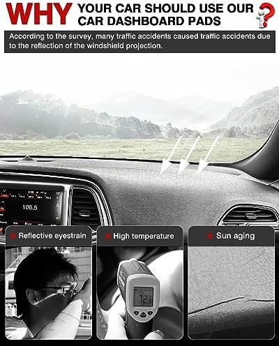 Autorder Dashboard Cover Mat for 2015-2024 Dodge Challenger Accessories Dash - Image 2