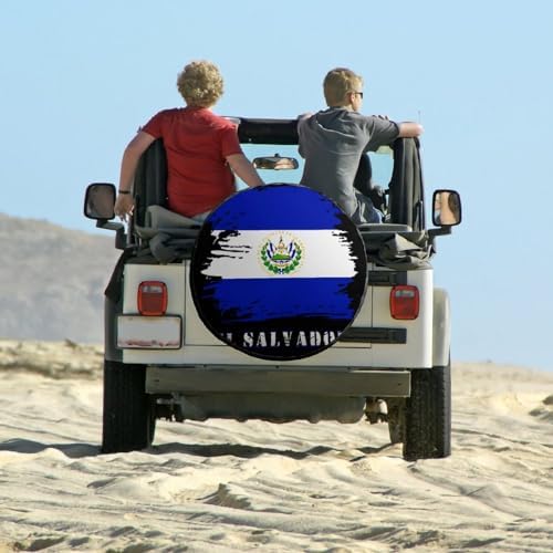 Vintage El Salvador Flag Tire Covers, Dust-Proof Weatherproof Wheel Covers - Image 6