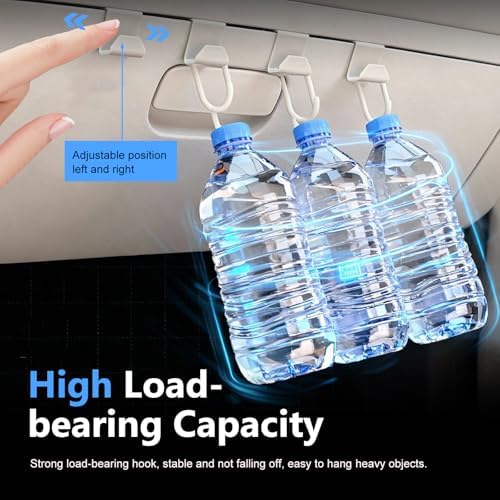 4 PCS Car Glove Box Hooks, Self-Adhesive Car Glove Box Hook Organizer, - Image 5