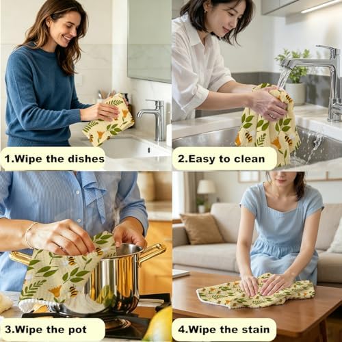 2 Pcs Bee Kitchen Towels 24x14 Inch, Cute Bee Gifts - Image 5