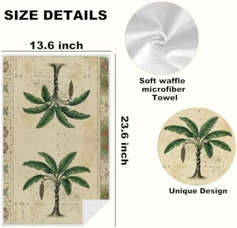 Lovdazzles 4 Pcs Vintage Palm Tree Kitchen Towels Decorative Tea Towel - Image 2