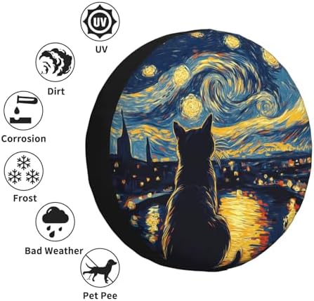Cat Spare Tire Cover Waterproof Wheel Cover 17 Inch Universal Fit - Image 6