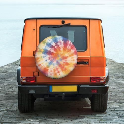 Tie Dye Spare Tire Cover Waterproof Wheel Cover 17 Inch Universal Fit - Image 2