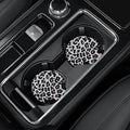 4 Pack Snow Leopard Print Car Coasters, 2.75inch Neoprene Cup Pad Mat by Joyberg