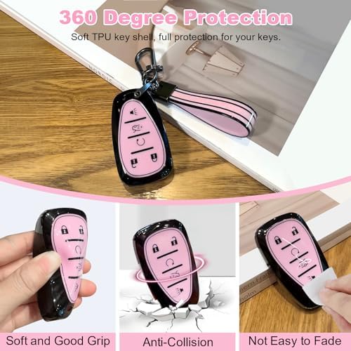 PIFOOG Black Pink Key Fob Cover Fit - Image 4
