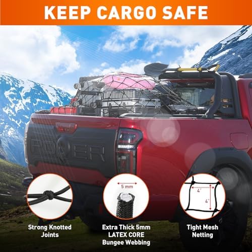 Suu66 Cargo Net for Pickup Truck Bed, 12 Carabiners - Image 6