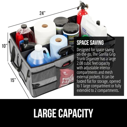 GORILLA GRIP Trunk Organizer for SUV and Cars, Large Capacity - Image 3