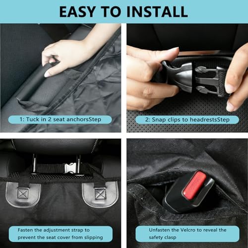 SNZ Dog Car Seat Cover for Back Seat, Waterproof Pet Seat Protector - Image 4