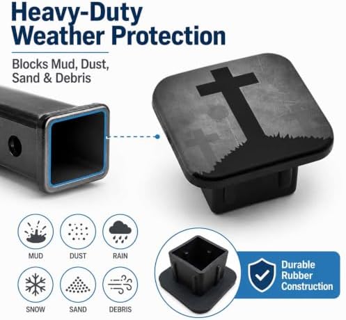 2" Hitch Cover Christian Cross Rubber Tow Hitch Covers Hitch Protector Covers - Image 6