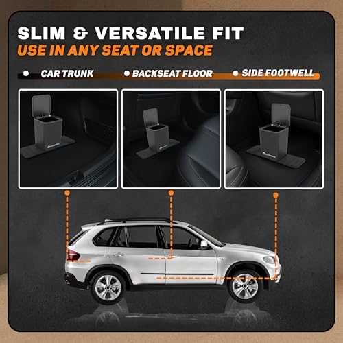 Car Trash Can with Lid, 0.8 Gallon Medium Car Garbage Bin with Stability Base - Image 7