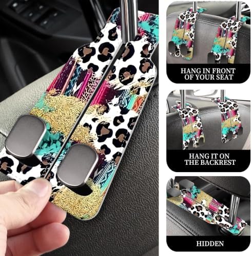 PU Leather Car Seat Hook, Storage Headrest Hanger, Cute Car Backseat Organizer - Image 2