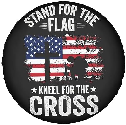 Spare Tire Cover American Flag Cross Wheel Covers 14 Inch No Camera Hole - Image 7