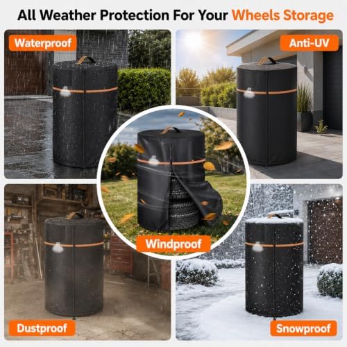 Wheel Cover, Durable 420D Oxford Tire Storage Cover - Image 6