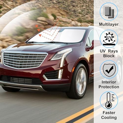 Windshield Sun Shade for 2017-2026 Cadillac XT5 Accessories - Image 2