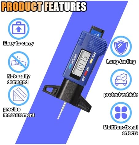 KITUREK LCD Display Tire Tread Depth Gauge, Tire Wear Gauge Tread Checker - Image 4