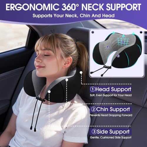 CloudBliss Memory Foam Travel Neck Pillow - Image 2